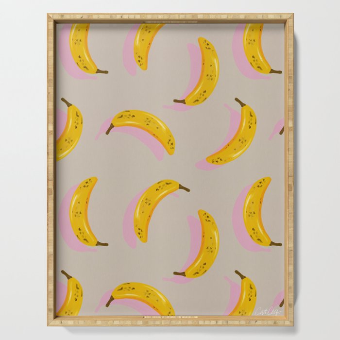 Banana Pattern - Pink Palette Serving Tray Gallery Image 1