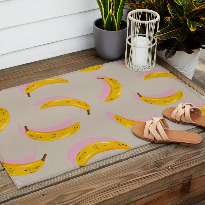 Banana Pattern - Pink Palette Outdoor Rug Gallery Image 2