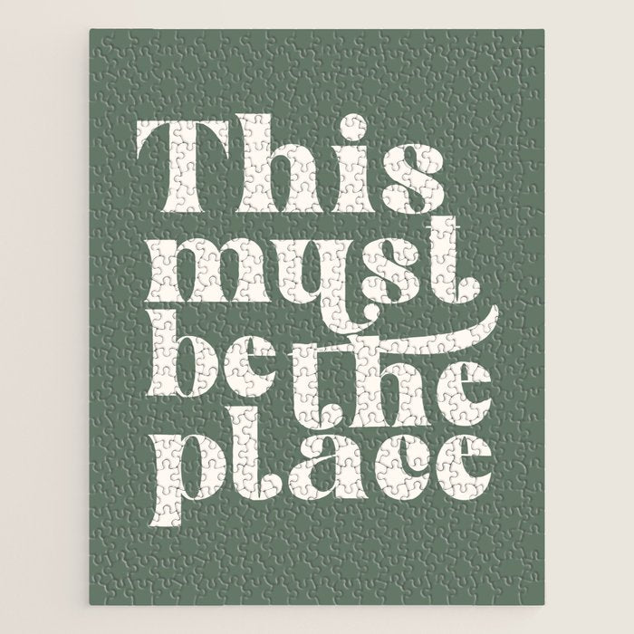 This Must Be The Place, Green and Cream Retro Home Decor Jigsaw Puzzle Gallery Image 1