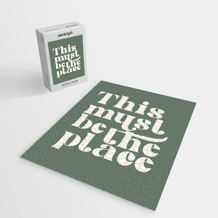 This Must Be The Place, Green and Cream Retro Home Decor Jigsaw Puzzle Gallery Image 2