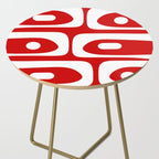Mid Century Modern Piquet Abstract Red and White Side Table Gallery Image 2