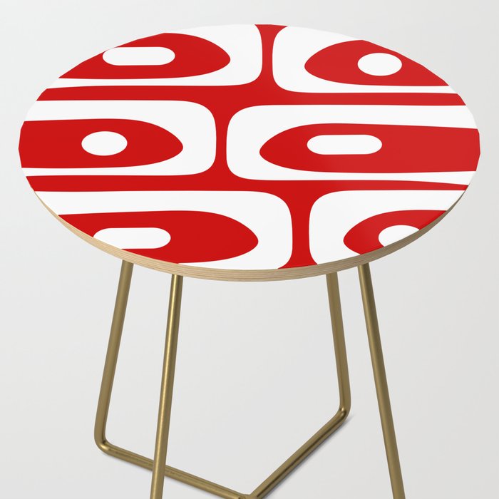Mid Century Modern Piquet Abstract Red and White Side Table Gallery Image 2