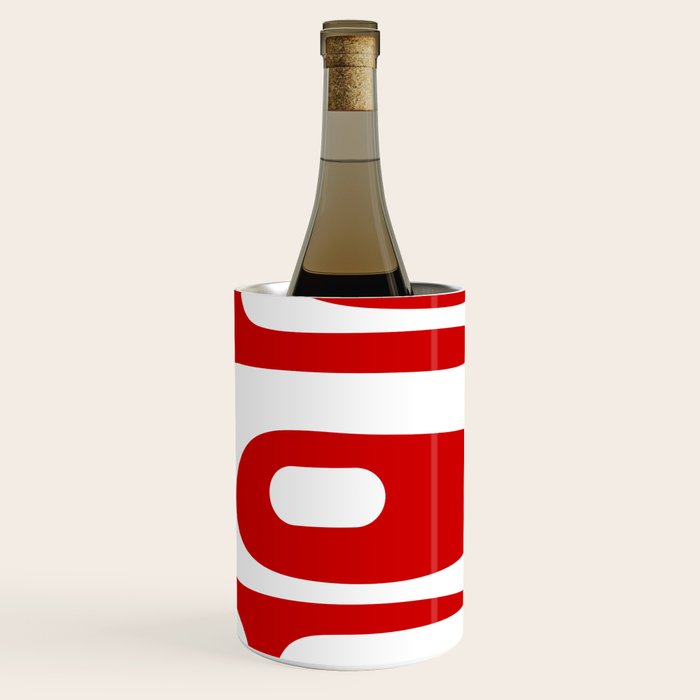 Mid Century Modern Piquet Abstract Red and White Wine Chiller Gallery Image 3