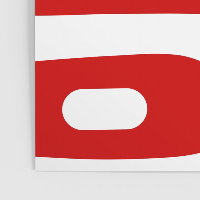 Mid Century Modern Piquet Abstract Red and White Poster Gallery Image 3