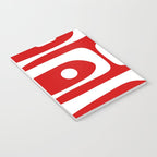 Mid Century Modern Piquet Abstract Red and White Notebook Gallery Image 3
