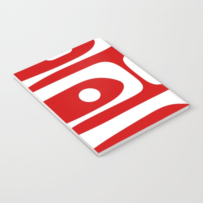 Mid Century Modern Piquet Abstract Red and White Notebook Gallery Image 3