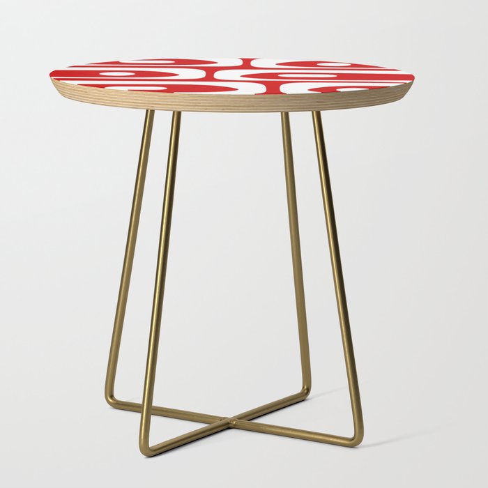 Mid Century Modern Piquet Abstract Red and White Side Table Gallery Image 1