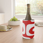 Mid Century Modern Piquet Abstract Red and White Wine Chiller Gallery Image 4