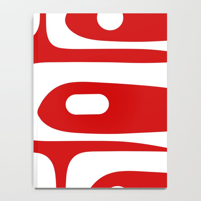 Mid Century Modern Piquet Abstract Red and White Notebook Gallery Image 4
