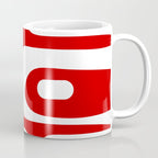 Mid Century Modern Piquet Abstract Red and White Coffee Mug Gallery Image 1