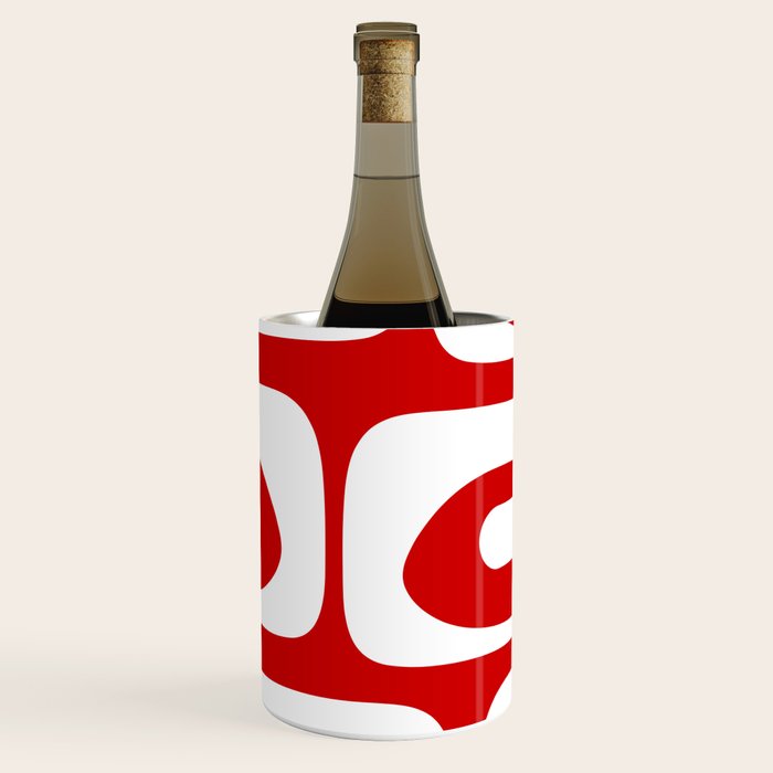 Mid Century Modern Piquet Abstract Red and White Wine Chiller Gallery Image 1