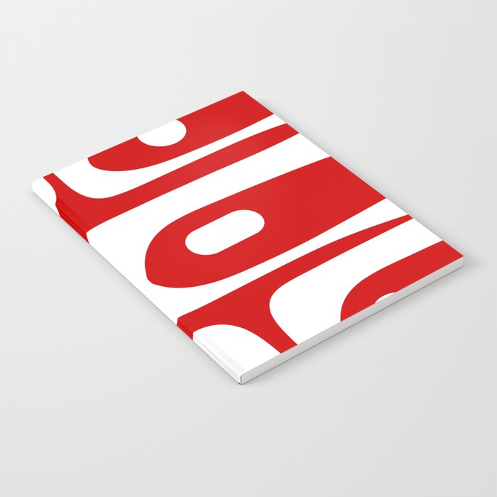 Mid Century Modern Piquet Abstract Red and White Notebook Gallery Image 2