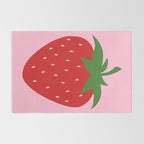 Fruit Market Print Pink Strawberry Print Fruit Art Modern Decor Food Art Abstract Rug Gallery Image 2