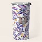 Happy Sloth - Tropical Indigo Leaves Travel Mug Gallery Image 2