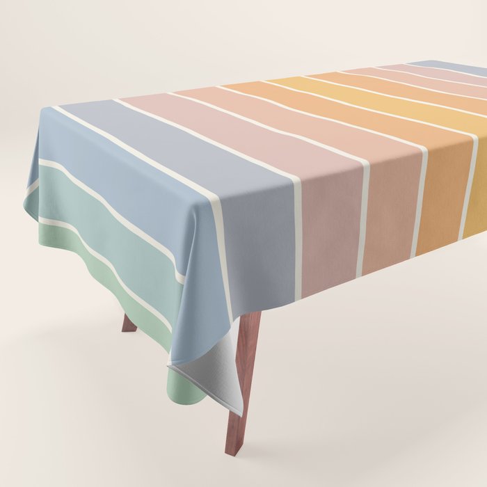 Gradient Arch XIII Retro Mid Century Modern Rainbow Tablecloth Gallery Image 1