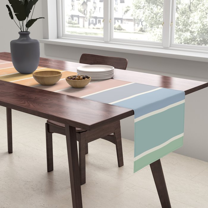 Gradient Arch XIII Retro Mid Century Modern Rainbow Table Runner Gallery Image 2