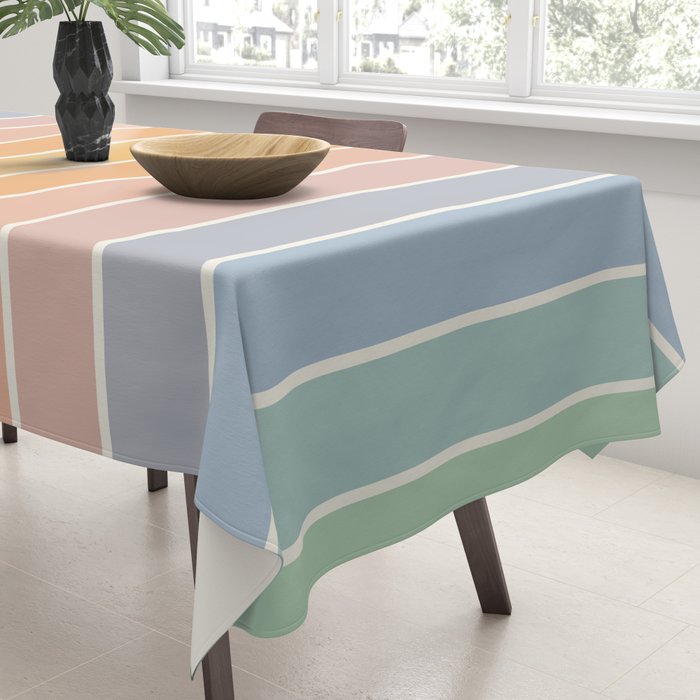 Gradient Arch XIII Retro Mid Century Modern Rainbow Tablecloth Gallery Image 3