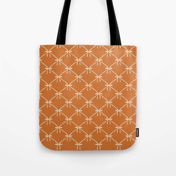 Bows & Ribbons Pattern XV Orange Tote Bag Gallery Image 1