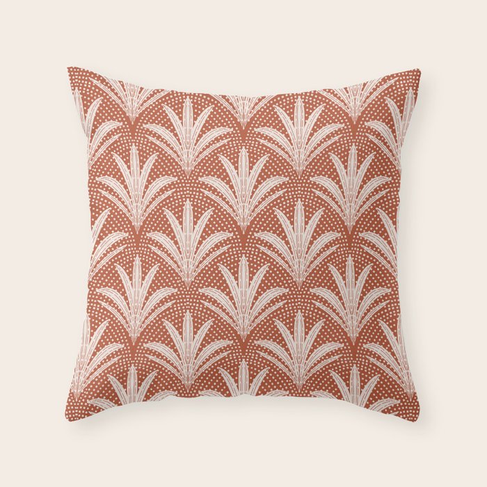 Boho Rustic Palm Radiance Terracotta Throw Pillow Gallery Image 6