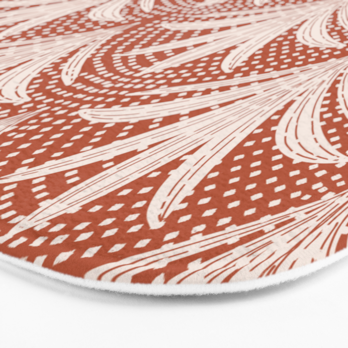 Boho Rustic Palm Radiance Terracotta Bath Mat Gallery Image 3
