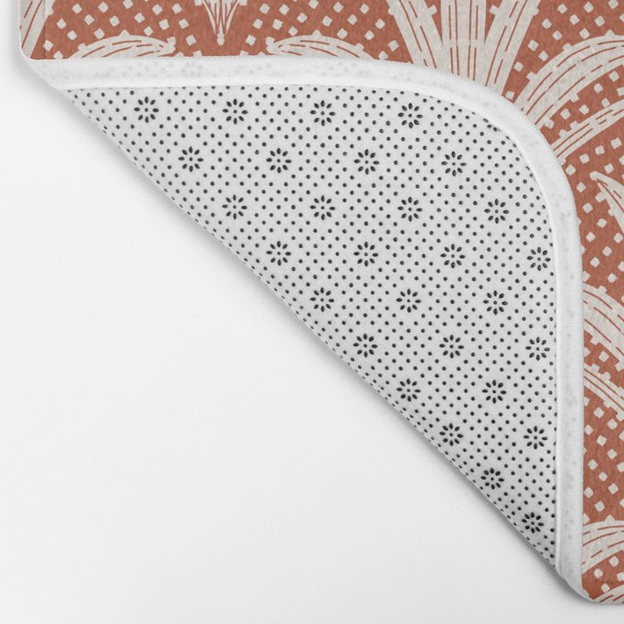 Boho Rustic Palm Radiance Terracotta Bath Mat Gallery Image 2