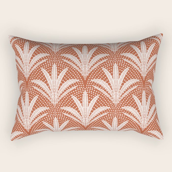 Boho Rustic Palm Radiance Terracotta Rectangular Pillow Gallery Image 1