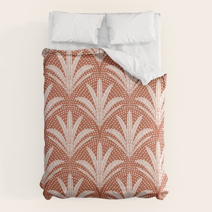 Boho Rustic Palm Radiance Terracotta Comforter Gallery Image 1