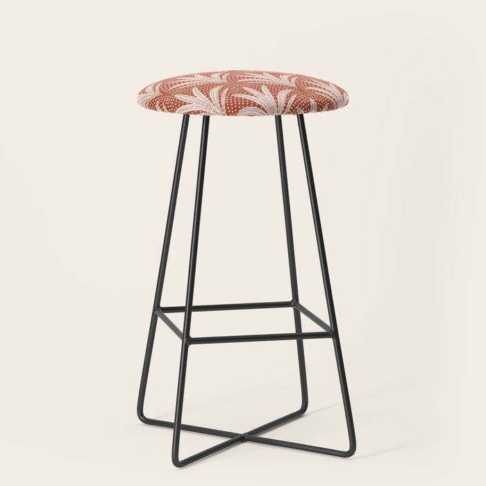 Boho Rustic Palm Radiance Terracotta Stool Gallery Image 1