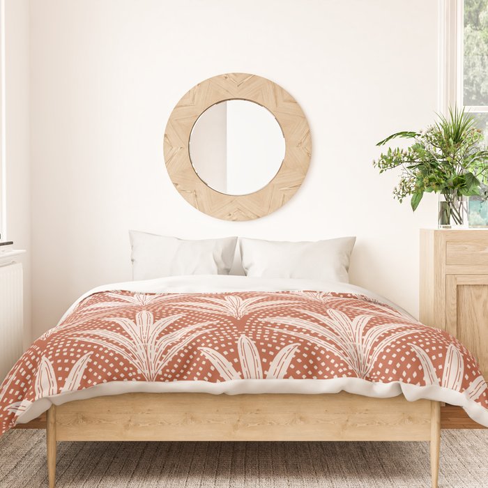 Boho Rustic Palm Radiance Terracotta Duvet Cover Gallery Image 3