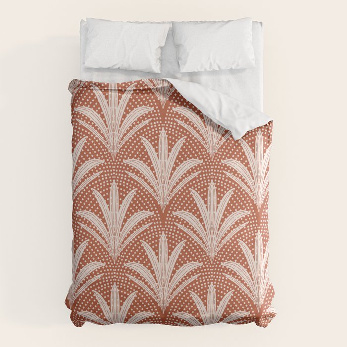 Boho Rustic Palm Radiance Terracotta Duvet Cover Gallery Image 1