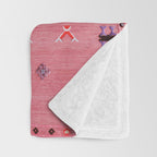 Lovely Pink Oriental Traditional Moroccan Handmade Printable Style  Throw Blanket Gallery Image 3