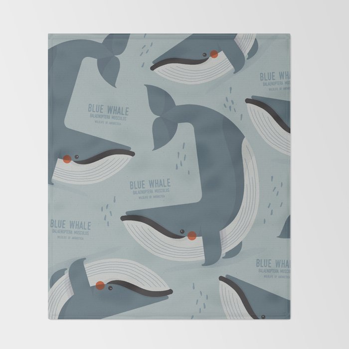 Blue Whale, Wildlife of Antarctica Throw Blanket Gallery Image 2