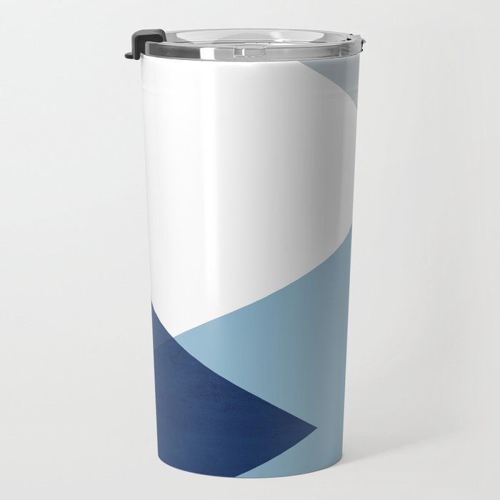 Geometrics - blues & concrete Travel Mug Gallery Image 3