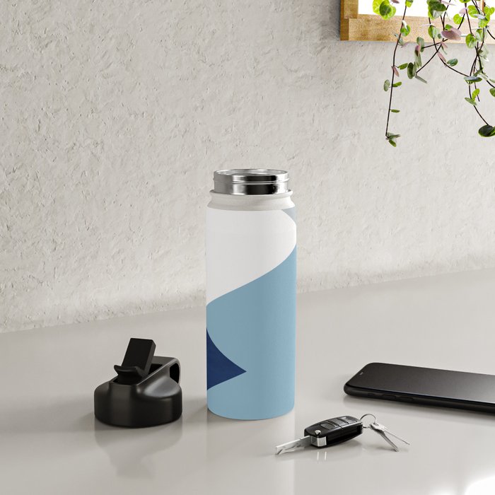 Geometrics - blues & concrete Water Bottle Gallery Image 4