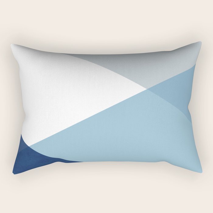Geometrics - blues & concrete Rectangular Pillow Gallery Image 2