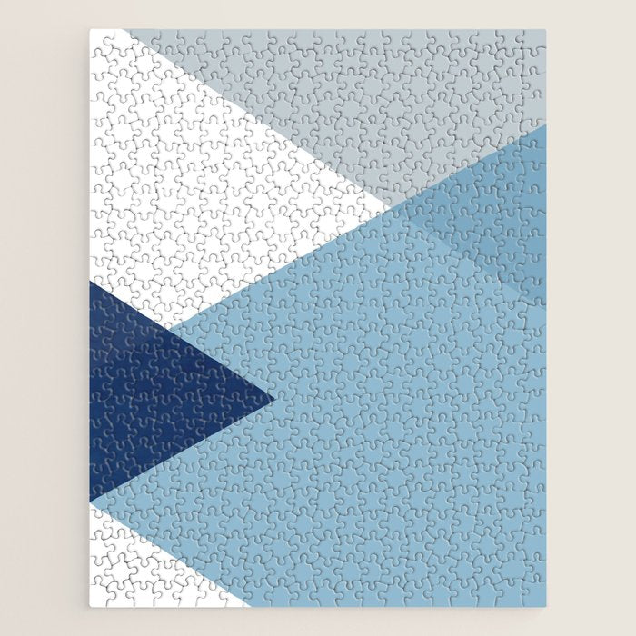 Geometrics - blues & concrete Jigsaw Puzzle Gallery Image 1
