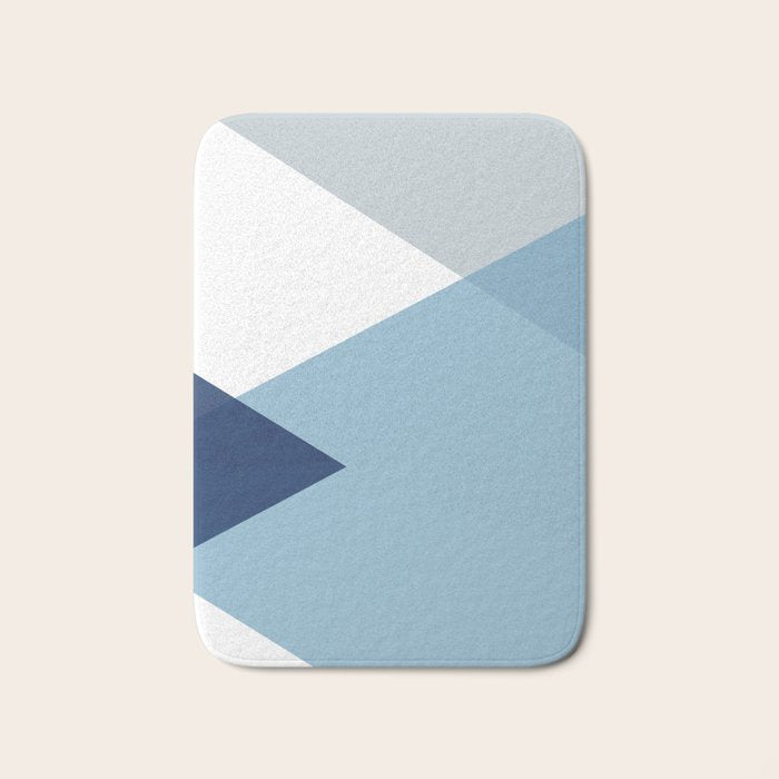 Geometrics - blues & concrete Bath Mat Gallery Image 1