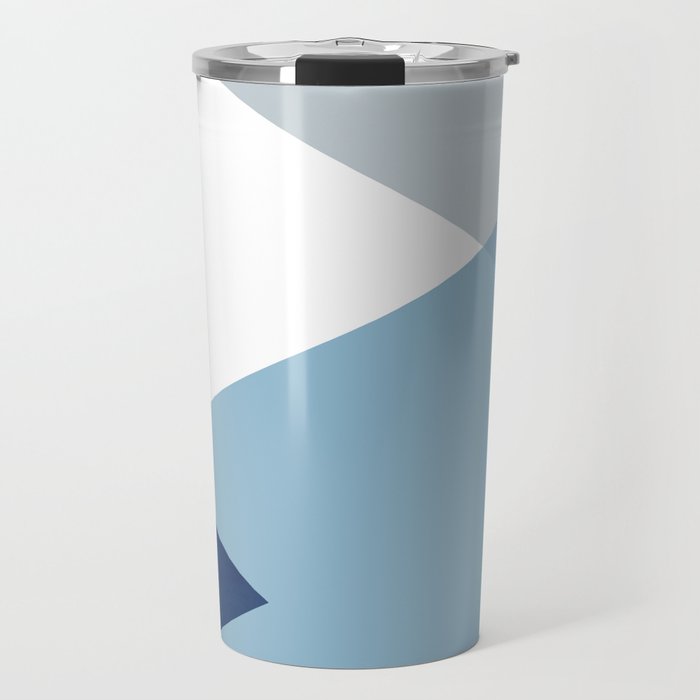 Geometrics - blues & concrete Travel Mug Gallery Image 1