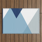 Geometrics - blues & concrete Outdoor Rug Gallery Image 1
