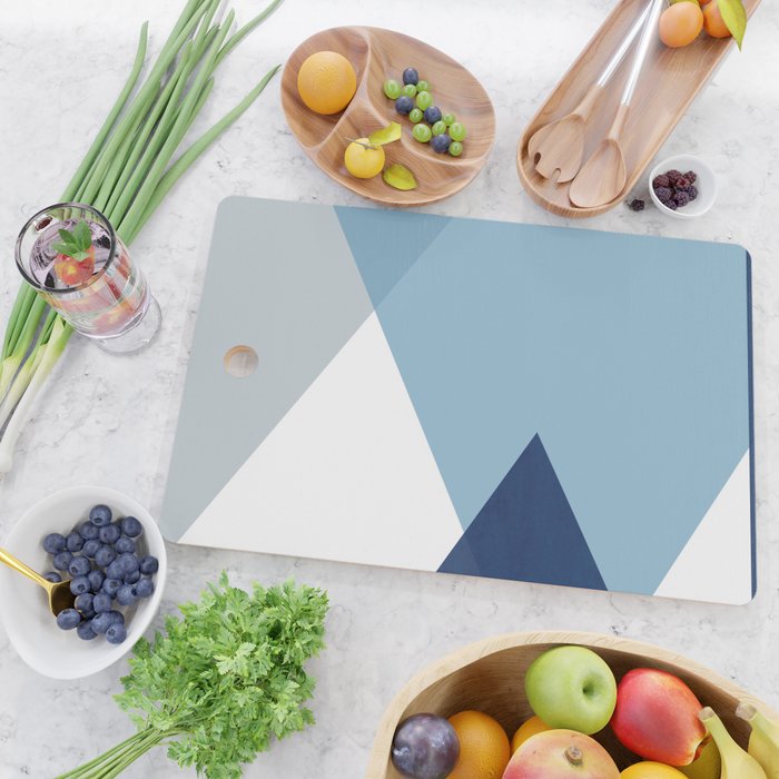 Geometrics - blues & concrete Cutting Board Gallery Image 2