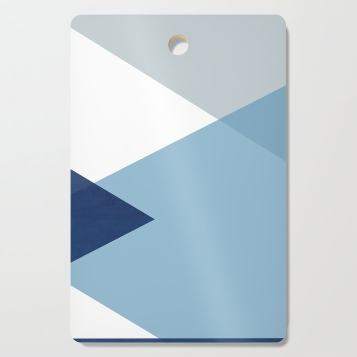 Geometrics - blues & concrete Cutting Board Gallery Image 1