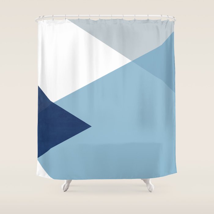 Geometrics - blues & concrete Shower Curtain Gallery Image 1