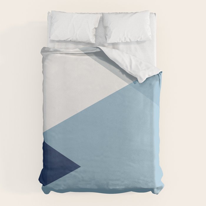 Geometrics - blues & concrete Duvet Cover Gallery Image 1