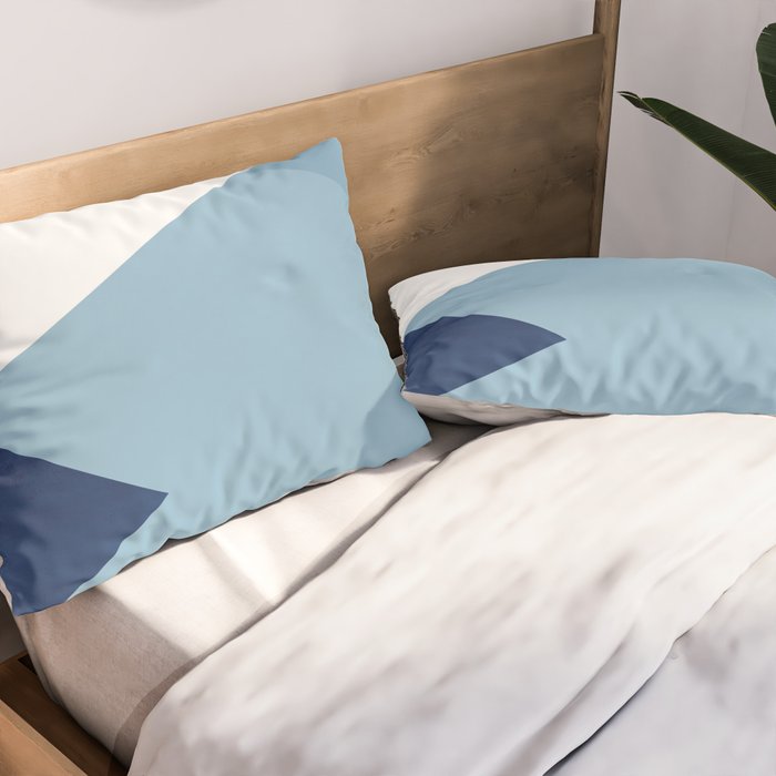 Geometrics - blues & concrete Pillow Sham Gallery Image 2