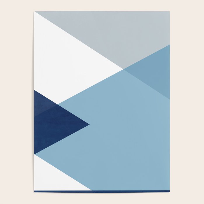 Geometrics - blues & concrete Poster Gallery Image 1