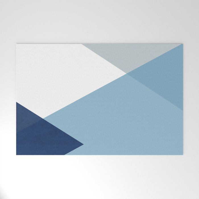 Geometrics - blues & concrete Welcome Mat Gallery Image 1