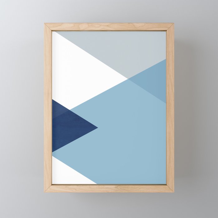 Geometrics - blues & concrete Mini Art Print Gallery Image 1