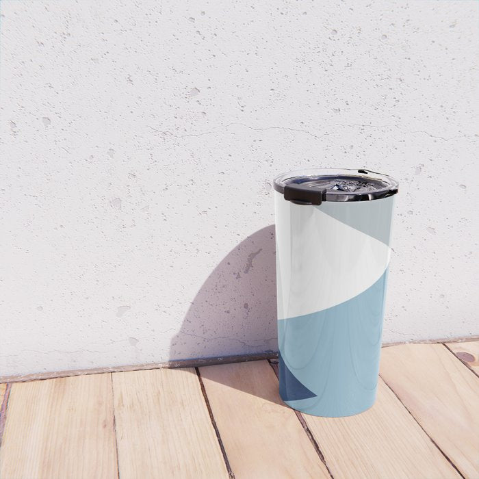 Geometrics - blues & concrete Travel Mug Gallery Image 4
