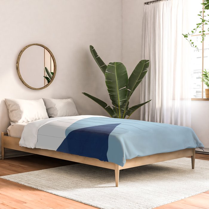 Geometrics - blues & concrete Comforter Gallery Image 2