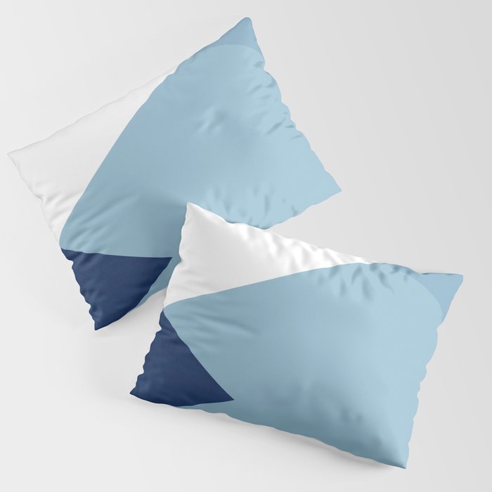 Geometrics - blues & concrete Pillow Sham Gallery Image 3